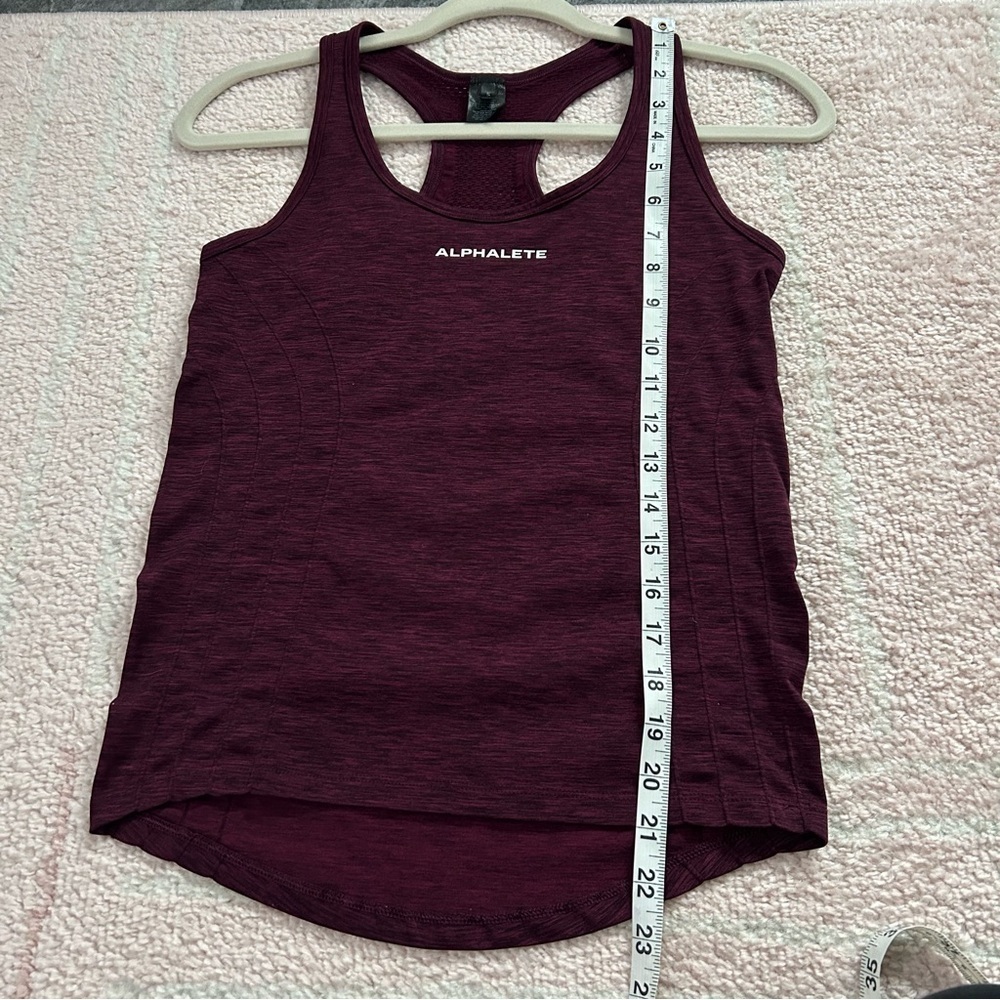 Alphalete Racerback Athletic Tank Top Fitted Marled Burgundy Size‎ Small - Picture 9 of 9